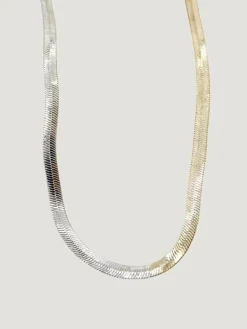 Océanne Two Toned Herringbone Necklace