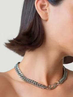 OUTOFOFFICE Chunky Silver Chain Necklace