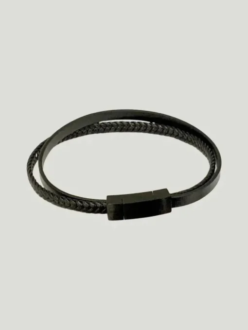 PAX Paris Braided Leather Wrap Bracelet