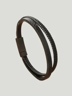 PAX Paris Braided Leather Wrap Bracelet
