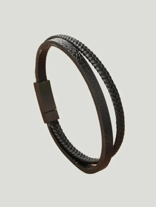 PAX Paris Braided Leather Wrap Bracelet
