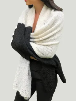 SLATE + SALT Block Alpaca Wrap Scarf