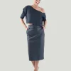 The Locker Room Plus Size Black Leatherette Midi Skirt