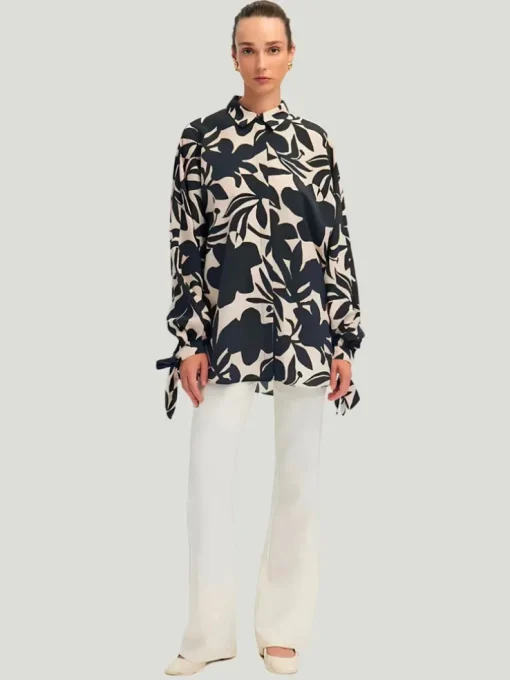 TOUCHÉ Patterned Cuff Blouse