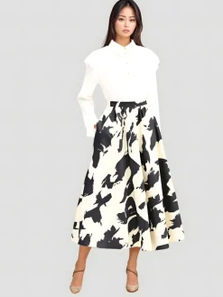 TOUCHÉ Patterned Satin Skirt