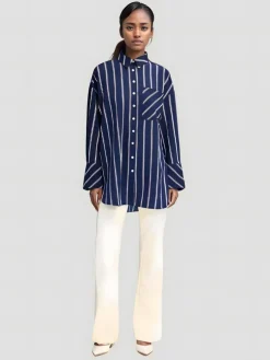TOUCHÉ Striped Seersucker Shirt