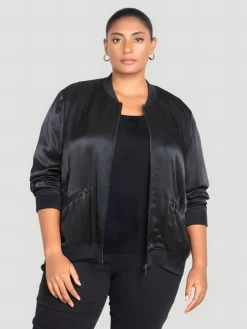 Universal Standard Satin Bomber Jacket