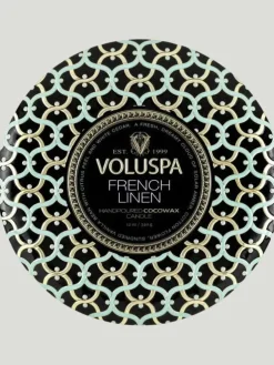 Voluspa French Linen 3 Wick Tin Candle