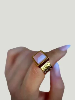 WILYMI Jewelry Amethyst Square Ring