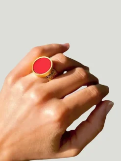 WILYMI Jewelry Coral Ring