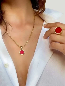 WILYMI Jewelry Coral Ring