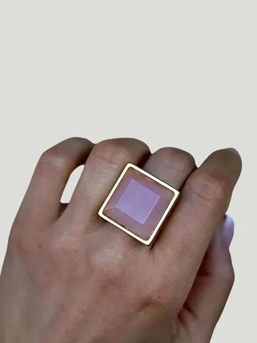 WILYMI Jewelry Rose Quartz Ring