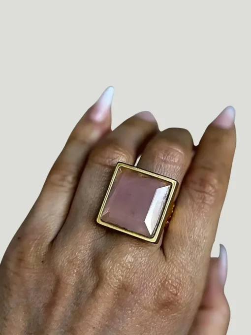 WILYMI Jewelry Rose Quartz Ring